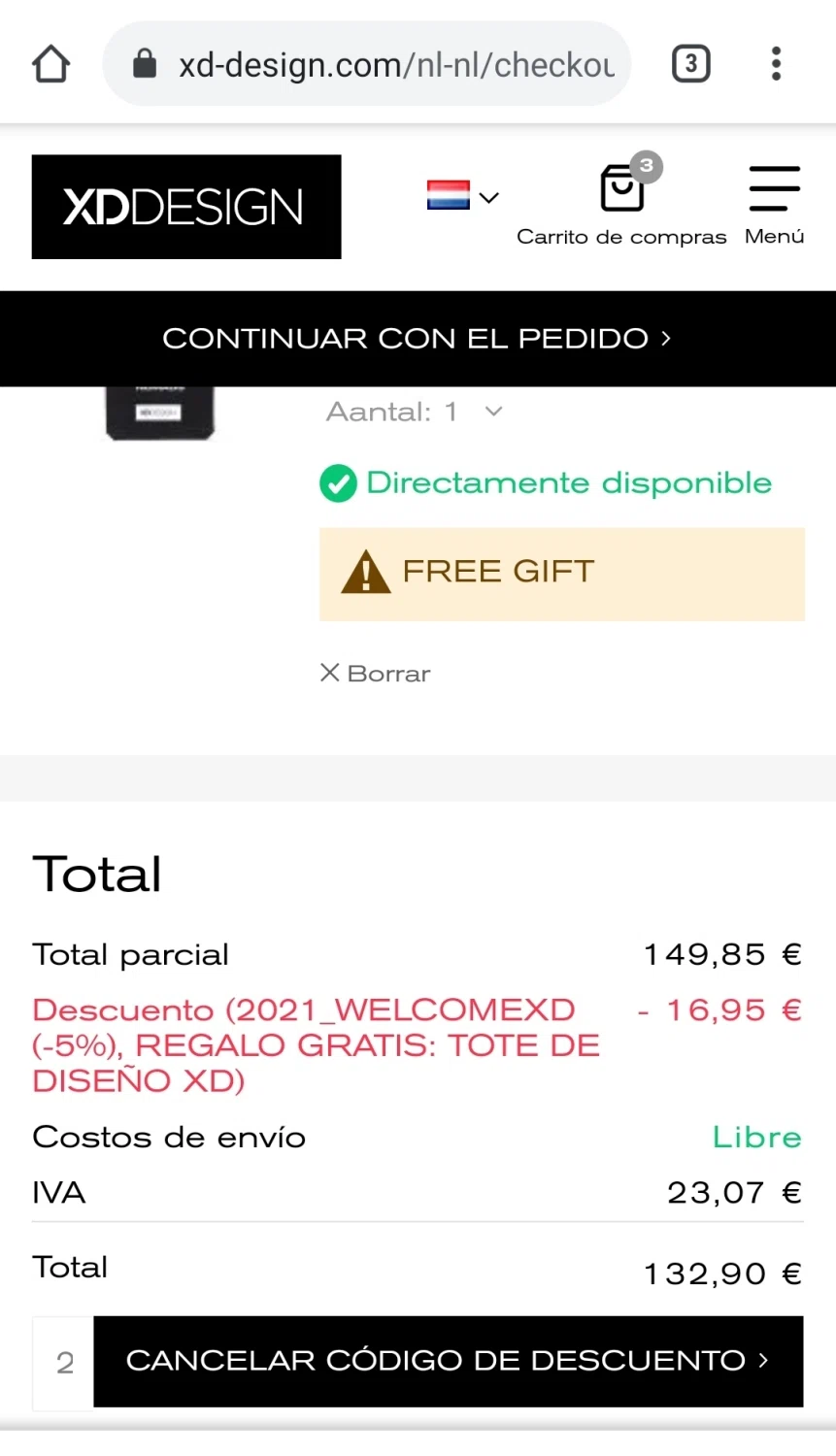 XD Design checkout page showing XD Design promo code box | Screenshot taken by SimplyCodes community member on May 2, 2021