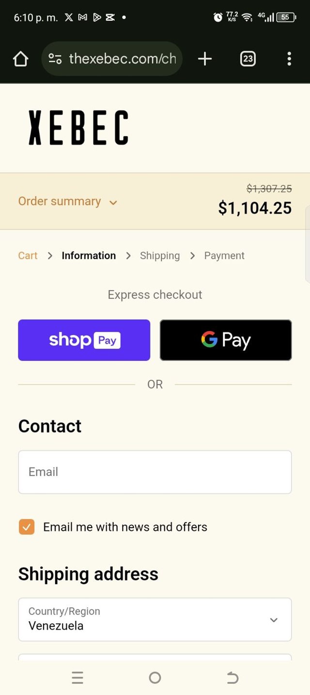 Xebec checkout page showing Xebec discount code box | Screenshot taken by SimplyCodes community member on Jan 13, 2025
