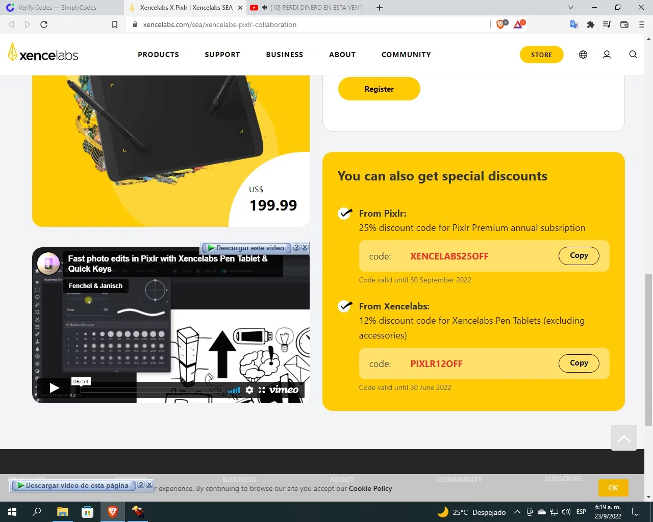 Xencelabs checkout page showing Xencelabs promo code box | Screenshot taken by SimplyCodes community member on Sep 23, 2022