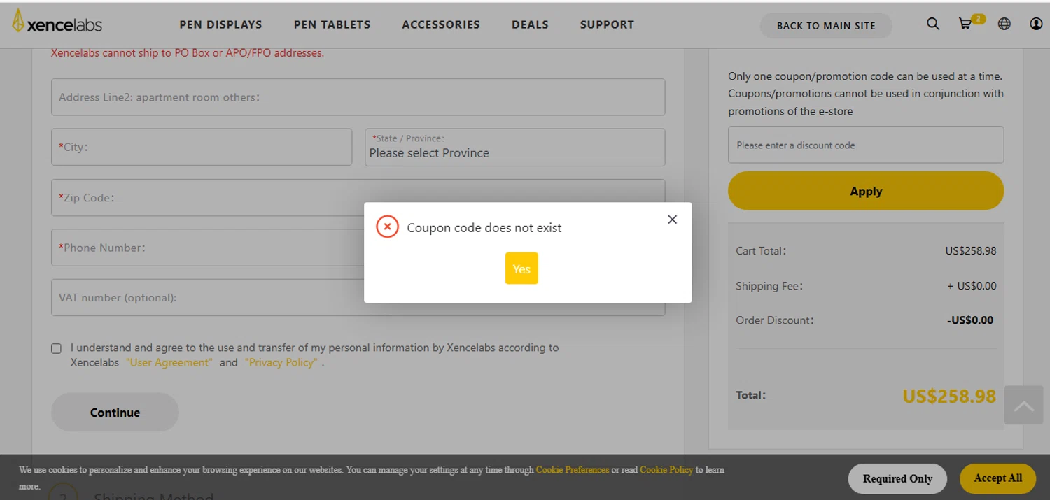 Xencelabs promo code screenshot showing code SALE20 applied at Xencelabs checkout page. Uploaded by SimplyCodes community member xHRxUltrax on Nov 29, 2025