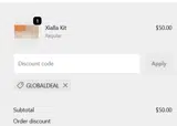 GLOBALDEAL coupon verification screenshot