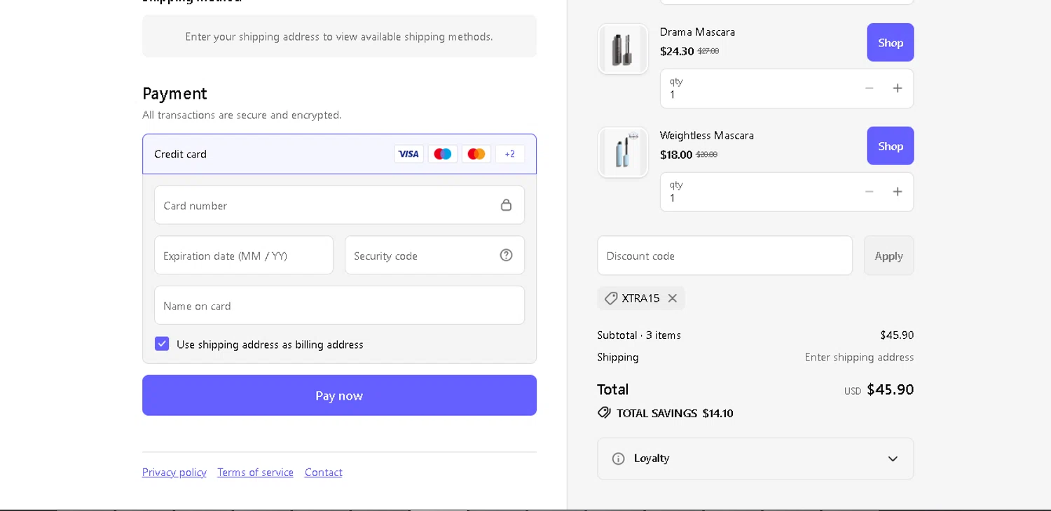 Xlash discount code screenshot showing code XTRA15 applied at Xlash checkout page. Uploaded by SimplyCodes community member SmartWhiz589 on Nov 28, 2025