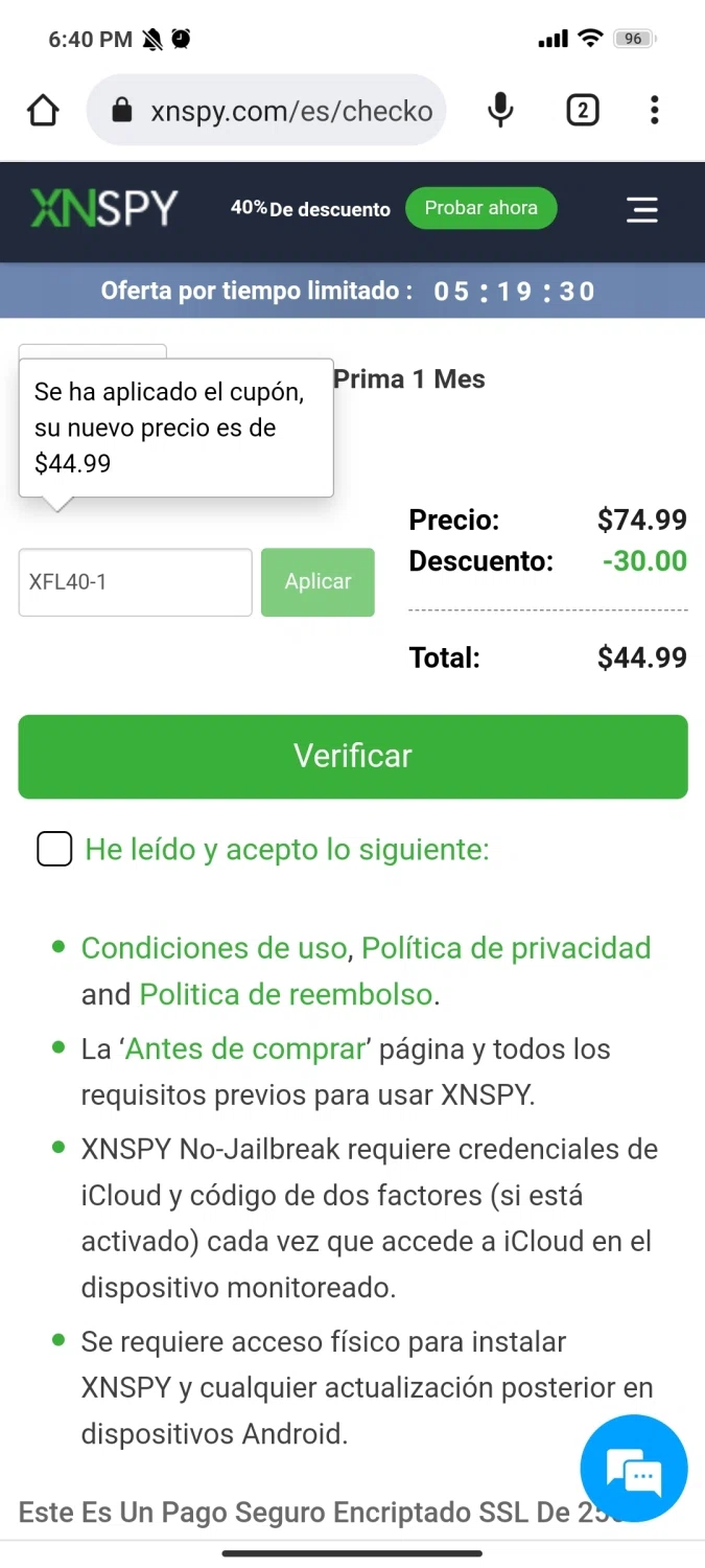 where to use XNSPY promo code box