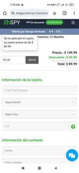XNY40 coupon verification screenshot