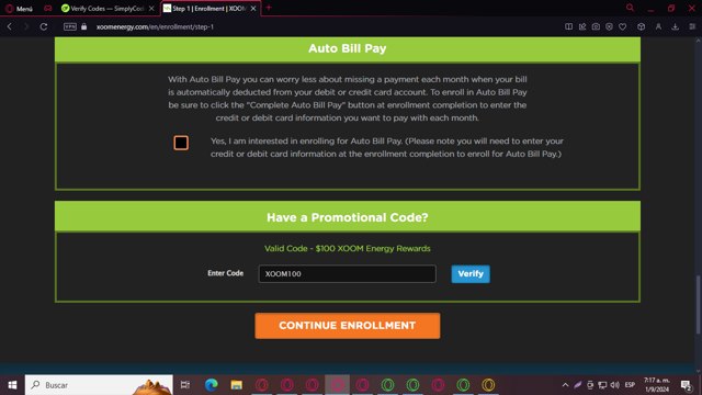 Xoom Energy checkout page showing Xoom Energy promo code box | Screenshot taken by SimplyCodes community member on Sep 1, 2024