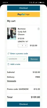 SAVENOW coupon verification screenshot