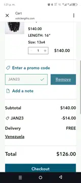JAN23 coupon verification screenshot