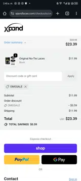 OMGSALE coupon verification screenshot