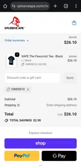 OWENS10 coupon verification screenshot