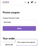 Xpole Us coupon verification screenshot