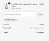 FREESHIPPING coupon verification screenshot