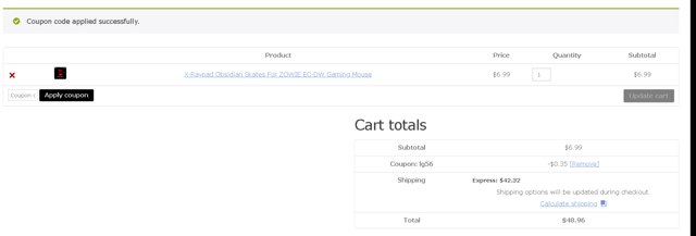 X-raypad checkout page showing X-raypad discount code box | Screenshot taken by SimplyCodes community member on Aug 17, 2025