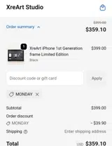 MONDAY coupon verification screenshot