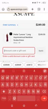 HELLO2026 coupon verification screenshot