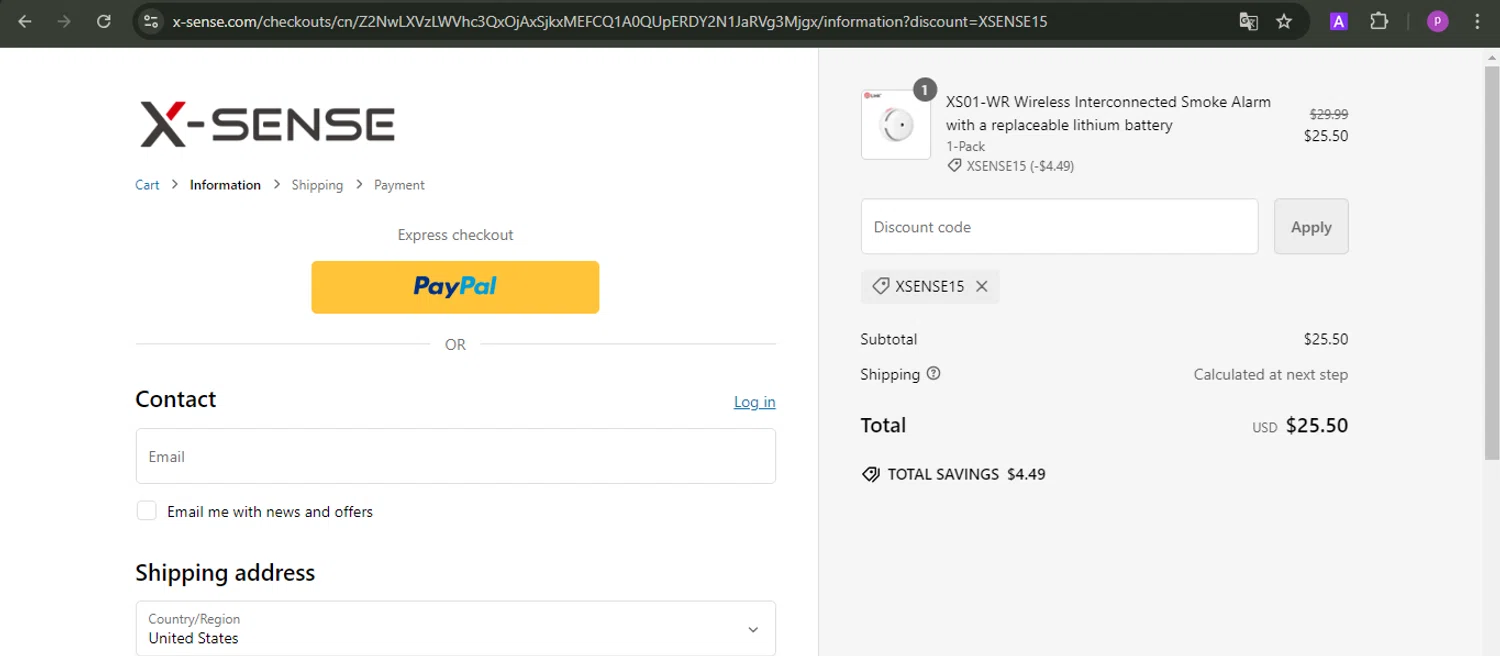 how to use X-Sense coupons