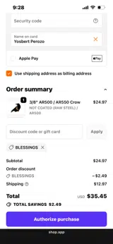 BLESSINGS coupon verification screenshot