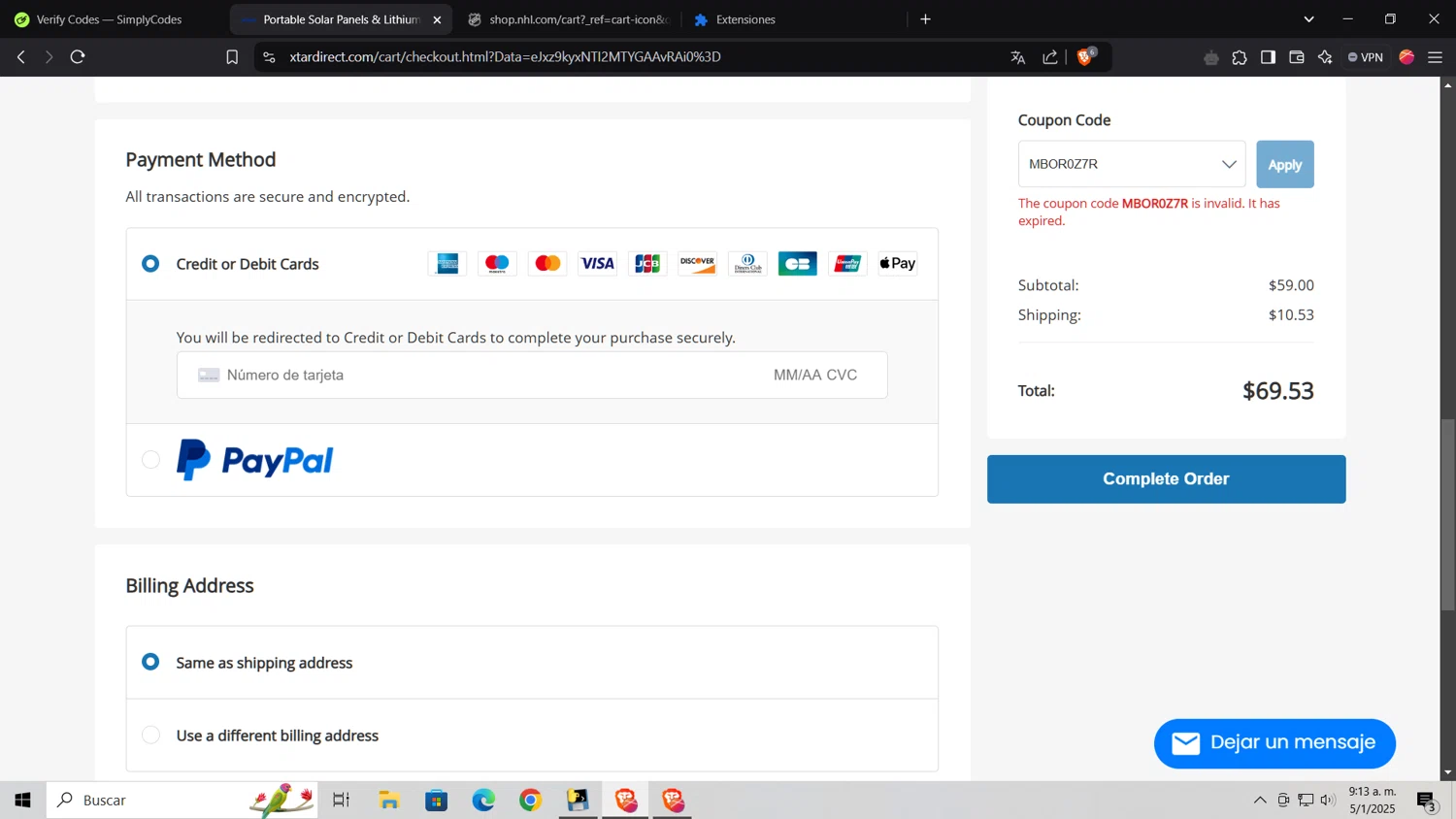XTAR Technology promo code screenshot showing code MBOR0Z7R applied at XTAR Technology checkout page. Uploaded by SimplyCodes community member AnthonyGTX on Jan 5, 2025