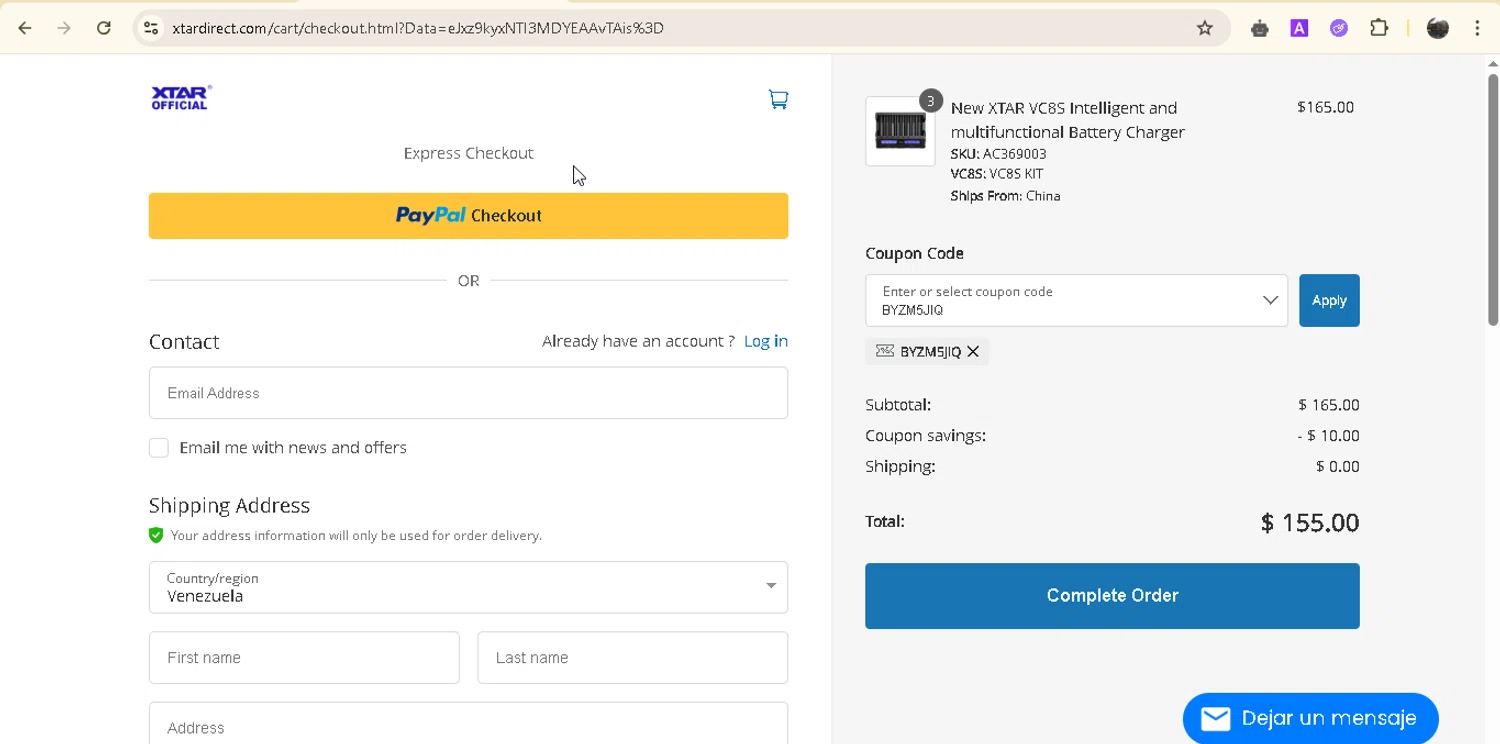 XTAR Technology checkout page showing XTAR Technology promo code box | Screenshot taken by SimplyCodes community member on May 10, 2025
