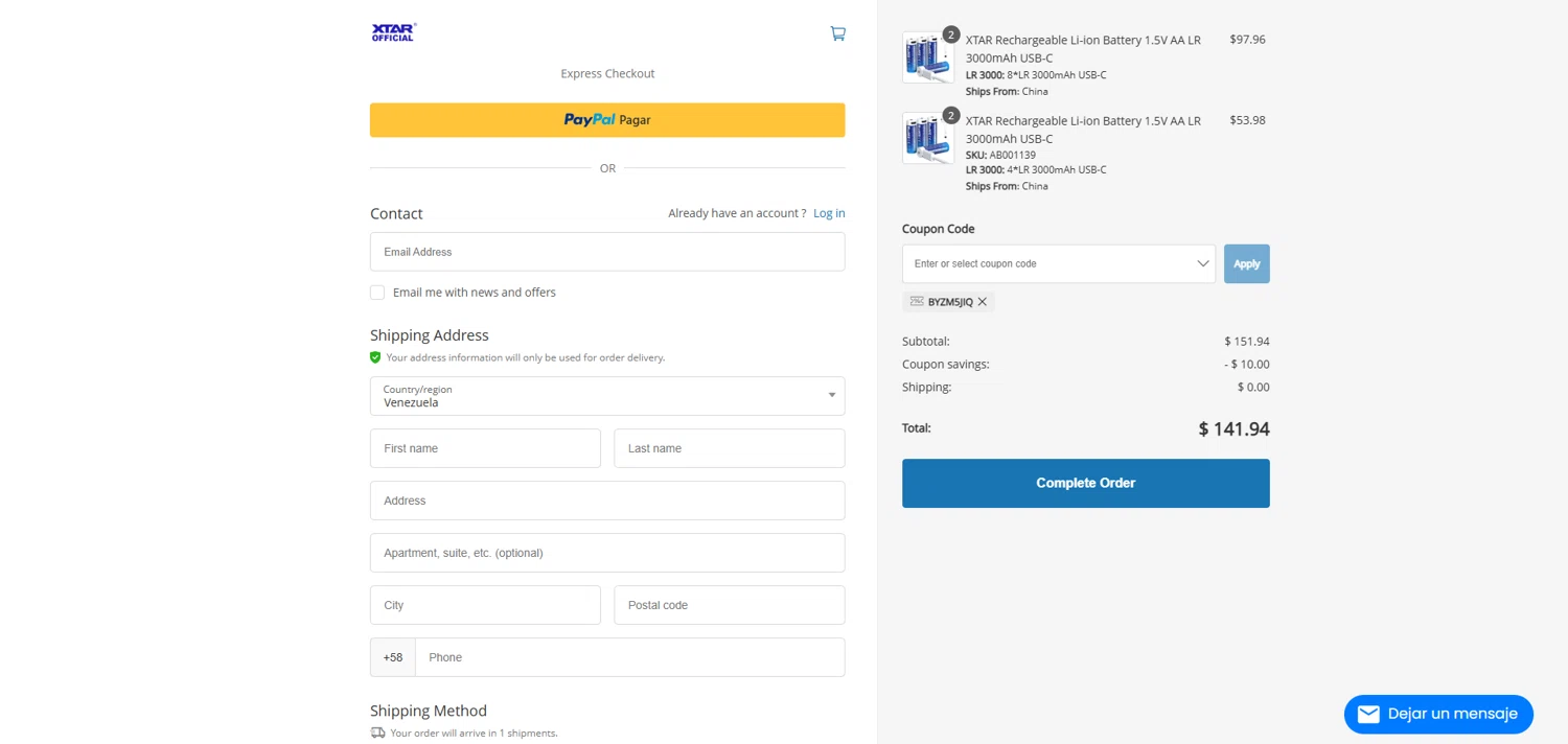 XTAR Technology promo code screenshot showing code BYZM5JIQ applied at XTAR Technology checkout page. Uploaded by SimplyCodes community member ivantorres on Sep 23, 2025