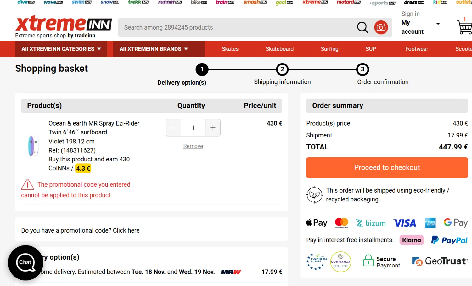 Xtremeinn promo code screenshot showing code 10AMIX applied at Xtremeinn checkout page. Uploaded by SimplyCodes community member RewardCurator5232 on Nov 9, 2025