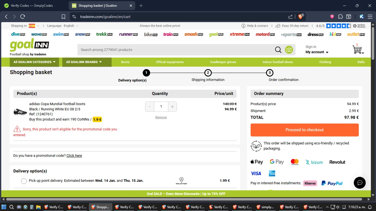 Xtremeinn promo code screenshot showing code BK26 applied at Xtremeinn checkout page. Uploaded by SimplyCodes community member Jgomez on Jan 13, 2026