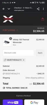 seizethesale15 coupon verification screenshot