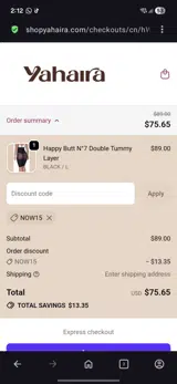 Yahaira coupon verification screenshot
