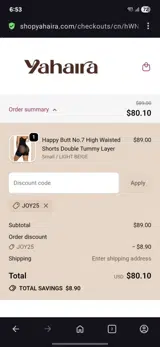 Yahaira coupon verification screenshot