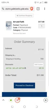 Yale University Press coupon verification screenshot