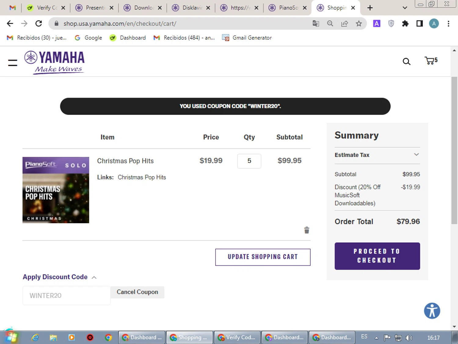 Yamaha checkout page showing Yamaha promo code box | Screenshot taken by SimplyCodes community member on Nov 30, 2024