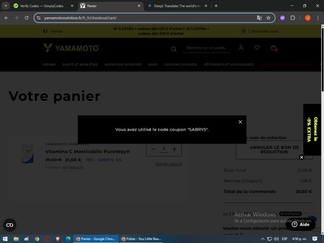 Yamamoto Nutrition checkout page showing Yamamoto Nutrition promo code box | Screenshot taken by SimplyCodes community member on May 16, 2025
