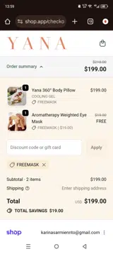 FREEMASK coupon verification screenshot