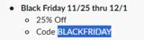BLACKFRIDAY coupon verification screenshot