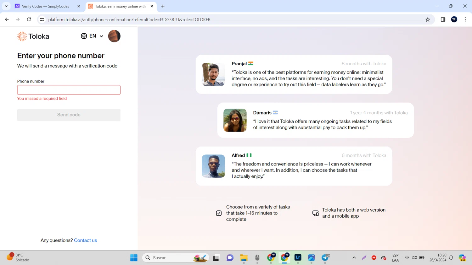 Yandex checkout page showing Yandex promo code box | Screenshot taken by SimplyCodes community member on Mar 26, 2024