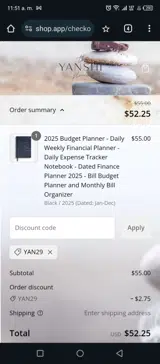 YAN29 coupon verification screenshot