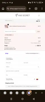 WELCOME10 coupon verification screenshot