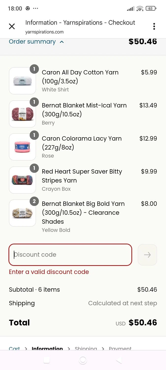 Yarnspirations promo code screenshot showing code MADETOGIVE30 applied at Yarnspirations checkout page. Uploaded by SimplyCodes community member ShieldWhiz4659 on Aug 29, 2025
