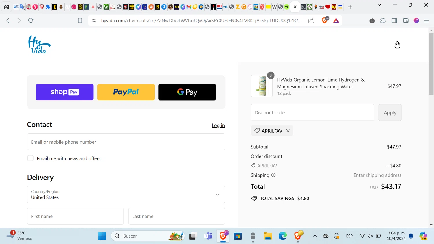 Yas Island checkout page showing Yas Island discount code box | Screenshot taken by SimplyCodes community member on Apr 10, 2024