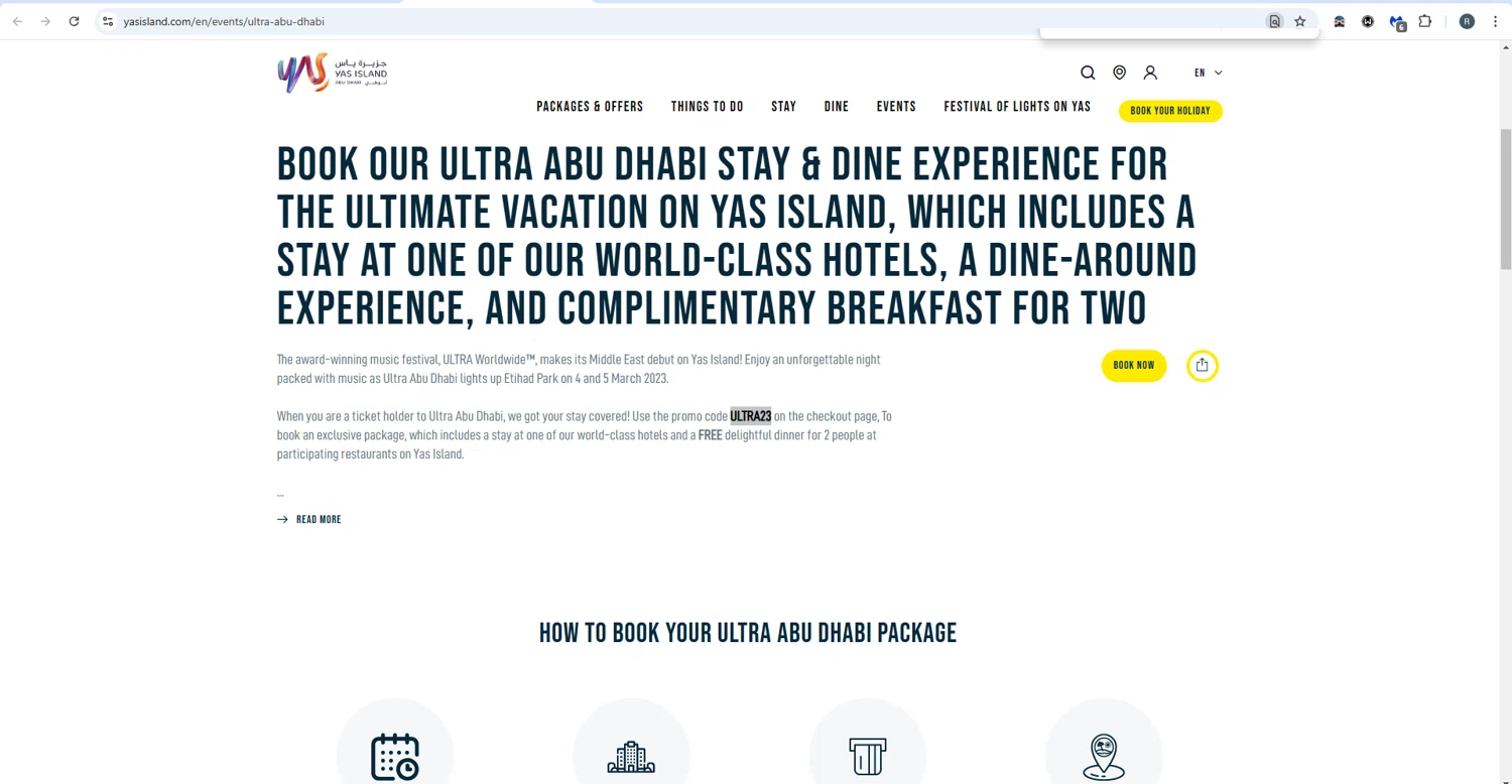 Yas Island checkout page showing Yas Island discount code box | Screenshot taken by SimplyCodes community member on Oct 28, 2024