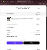 PILLOWS15 coupon verification screenshot