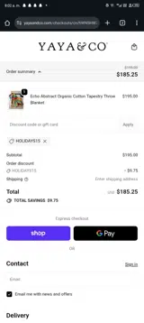 holidays15 coupon verification screenshot