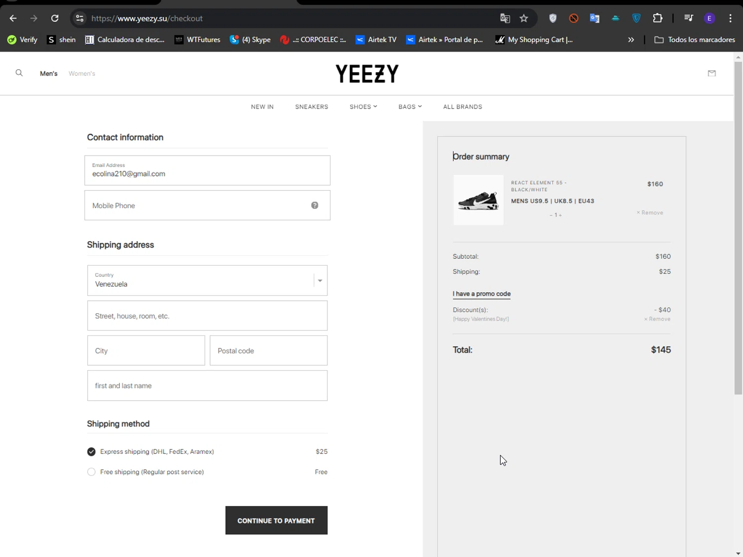 Yeezy.su checkout page showing Yeezy.su promo code box | Screenshot taken by SimplyCodes community member on Aug 28, 2024