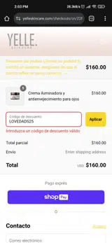 LOVEDADS25 coupon verification screenshot
