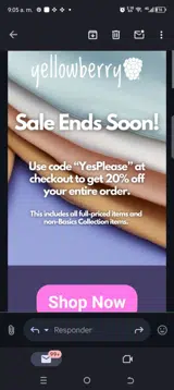Yesplease coupon verification screenshot
