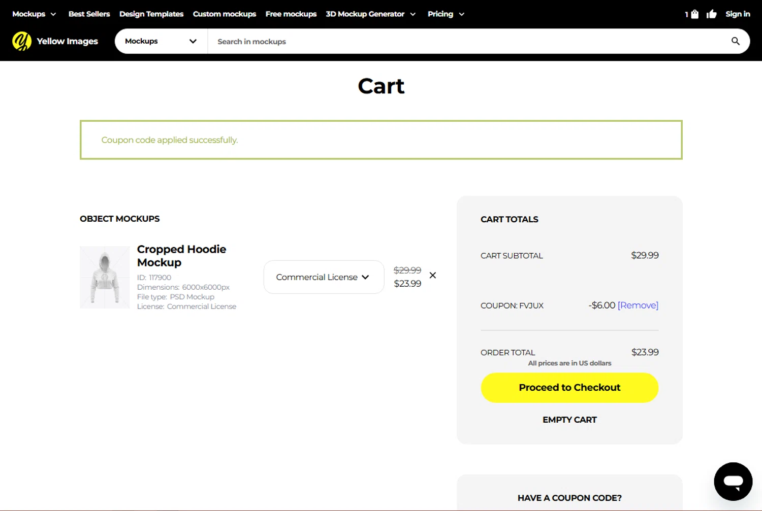 Yellow Images coupon code screenshot showing code FVJUX applied at Yellow Images checkout page. Uploaded by SimplyCodes community member Parangutirimicuaro on Jun 16, 2025