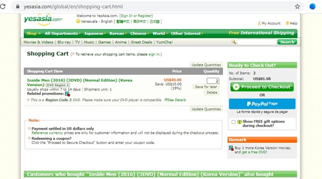 YesAsia checkout page showing YesAsia coupon code box | Screenshot taken by SimplyCodes community member on May 5, 2021