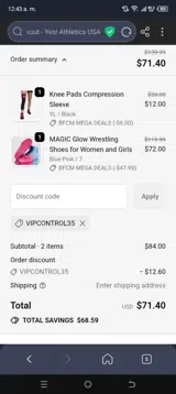 vipcontrol35 coupon verification screenshot