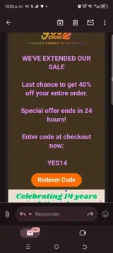 YES14 coupon verification screenshot