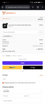 YESCOM15 coupon verification screenshot