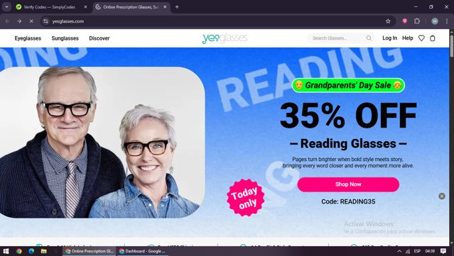 Yesglasses checkout page showing Yesglasses promo code box | Screenshot taken by SimplyCodes community member on Sep 7, 2025